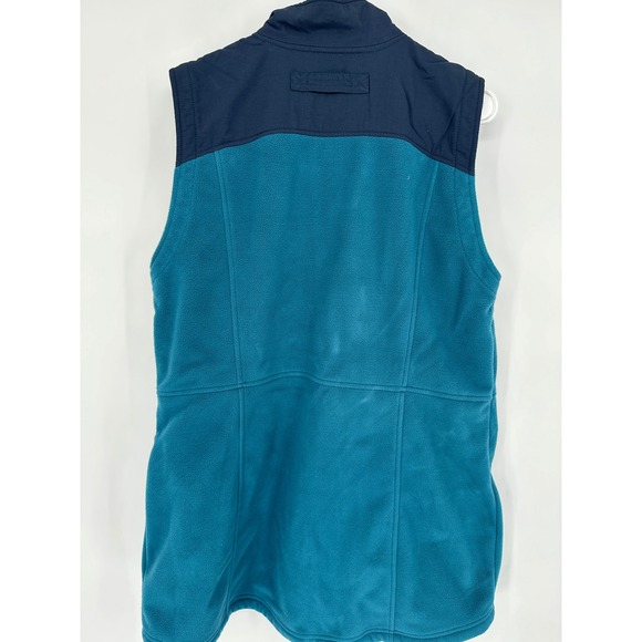 Duluth Trading Co Womens Fleece Vest Teal Navy Blue Full Zip Pockets Size L - Picture 3 of 3